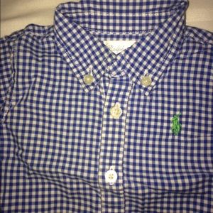 Ralph Lauren baby Cotton Mesh Gingham shortall